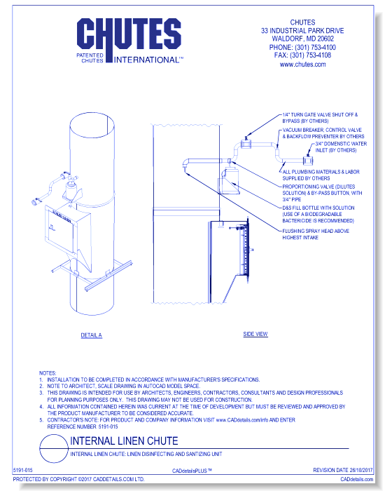 Internal Linen Chute: Linen Disinfecting and Santizing Unit