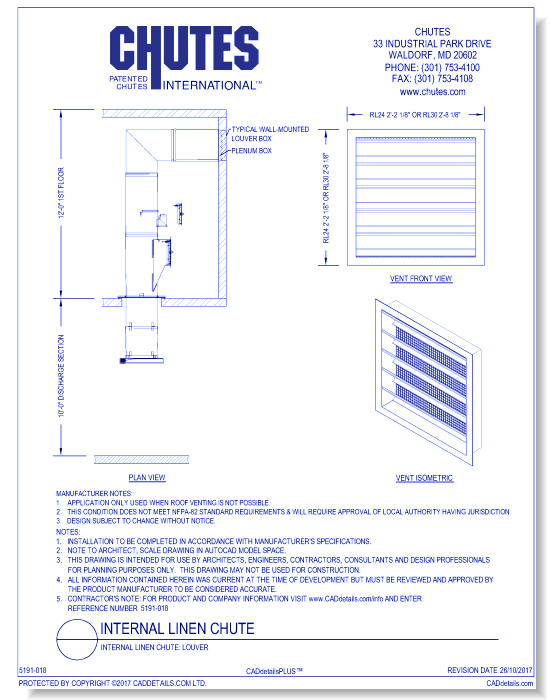 Internal Linen Chute: Louver