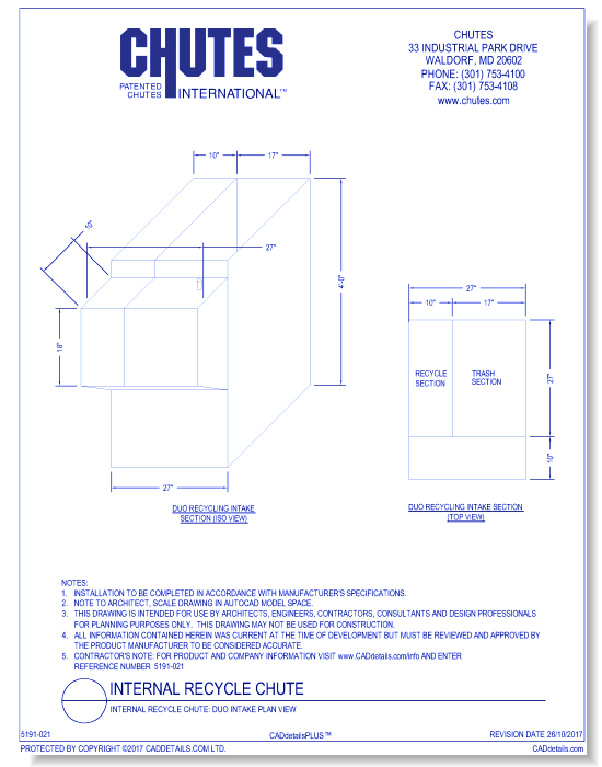 Internal Recycle Chute: Duo Intake Plan View