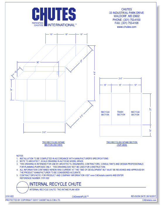 Internal Recycle Chute: Trio Intake Plan View