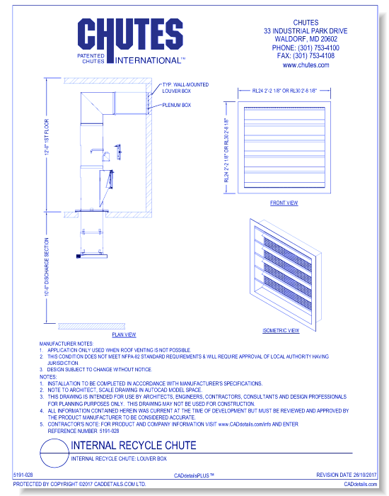 Internal Recycle Chute: Louver Box