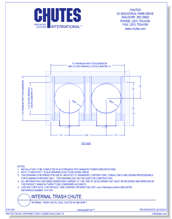 Internal Trash Chute: Dual Chutes in One Shaft