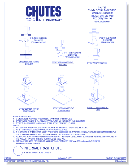 Internal Trash Chute: Offsets
