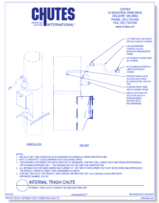 Internal Trash Chute: Disinfecting and Sanitizing Unit