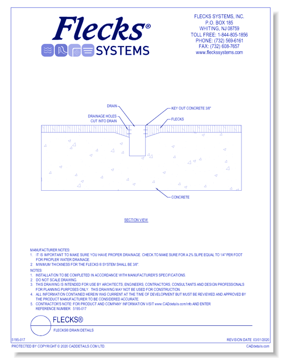 Flecks® Drain Details