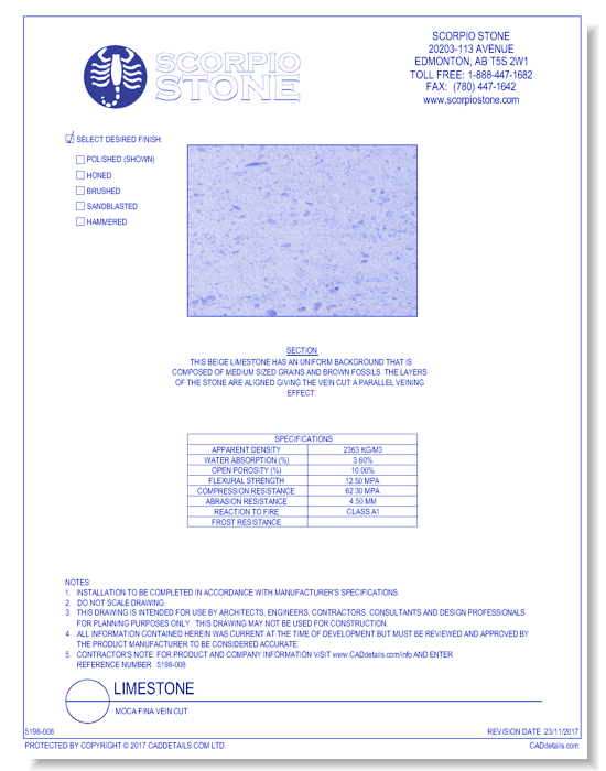 Limestone: Moca Fina Vein Cut 