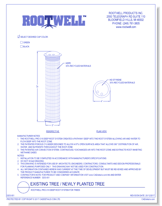 Rootwell Pro-318 Deep Root System for Trees
