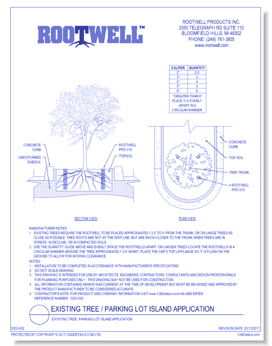 Exisiting Tree: Parking Lot Island Application