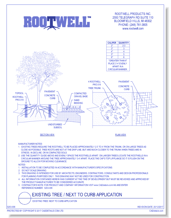 Exisiting Tree: Next to Curb Application