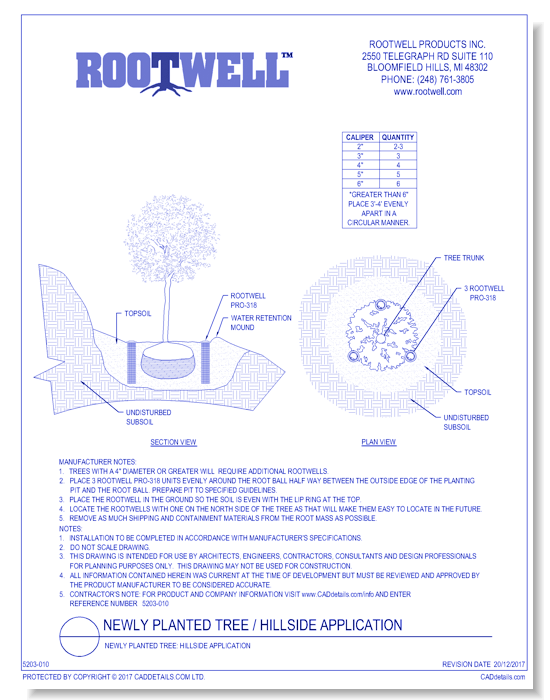 Newly Planted Tree: Hillside Application