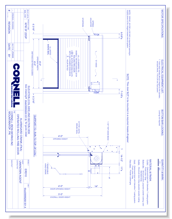 Counter Fire Door - Face of Wall - Right Hand - Crank (Part A)
