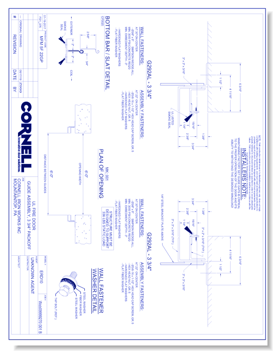 Counter Fire Door - Face of Wall - Right Hand - Motor (Part B)