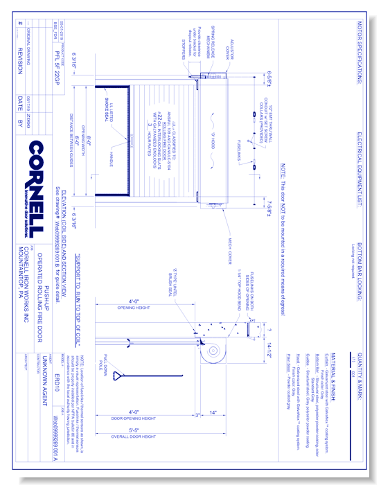 Counter Fire Door - Face of Wall - Right Hand - Push Up (Part A)