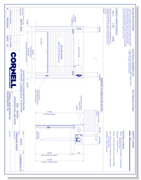 Service Door - Between Jambs - Right Hand - Motor (Part A)