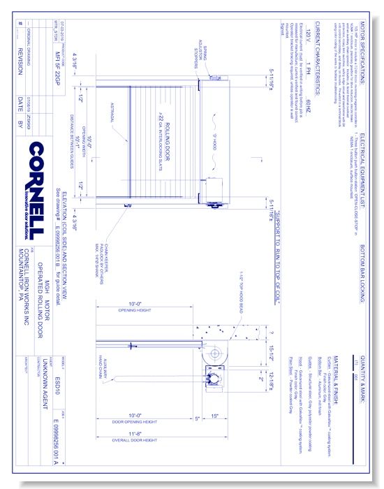 Service Door - Face of Wall - Right Hand - Motor (Part A)