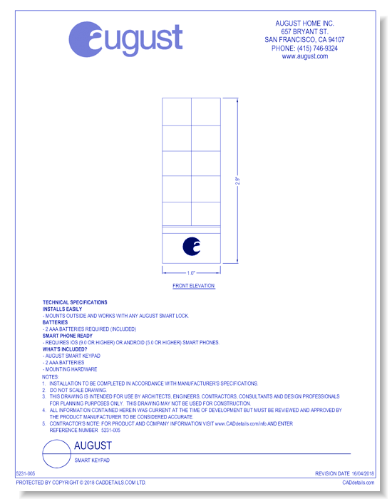 August Smart Keypad