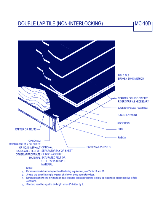 Double Lap Tile - Non-Interlocking ( MC-10d )