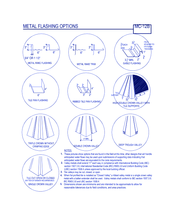 Metal Flashing Options ( MC-12b )