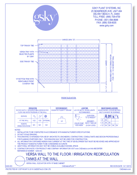 Versa Wall: Elevation With 16" Base Cabinet