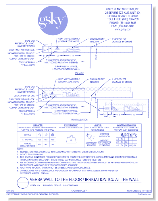 Versa Wall: Irrigation Details - ICU At The Wall