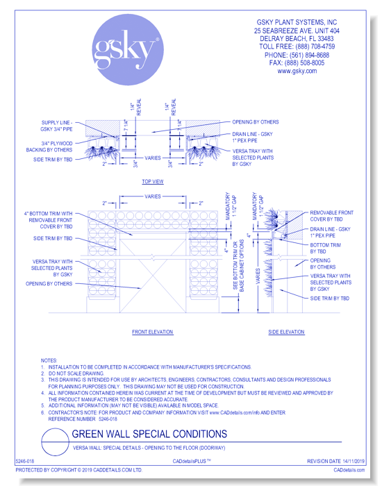 Versa Wall: Special Details - Opening To The Floor (Doorway)