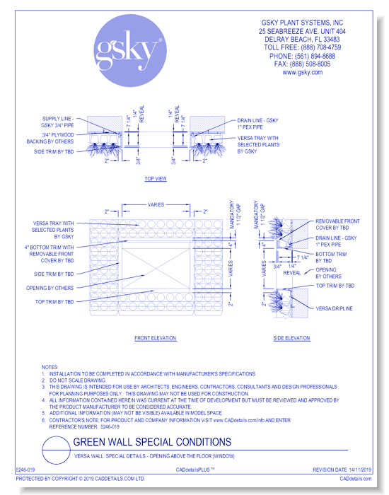 Versa Wall: Special Details - Opening Above The Floor (Window)