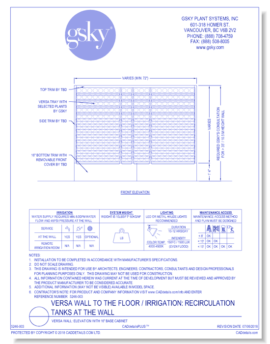 Versa Wall: Elevation With 16" Base Cabinet