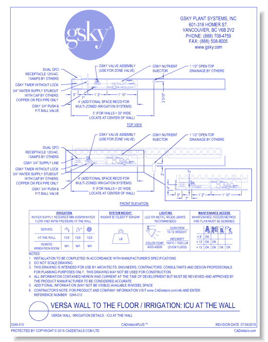 Versa Wall: Irrigation Details - ICU At The Wall