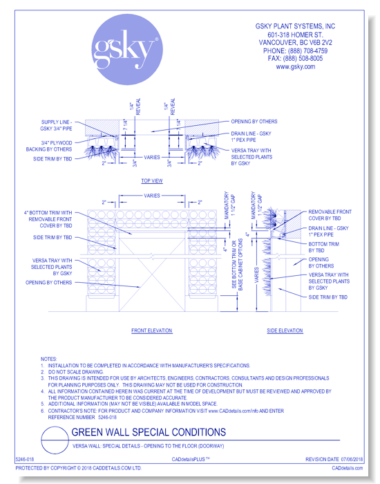 Versa Wall: Special Details - Opening To The Floor (Doorway)