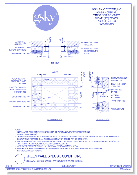 Versa Wall: Special Details - Opening Above The Floor (Window)
