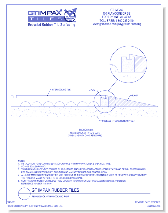 Female Lock With U-Lock And Ramp