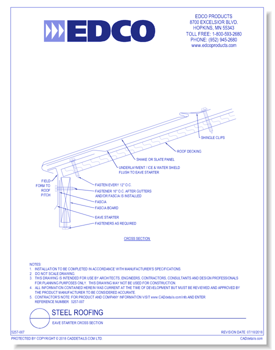 Eave Starter Cross Section