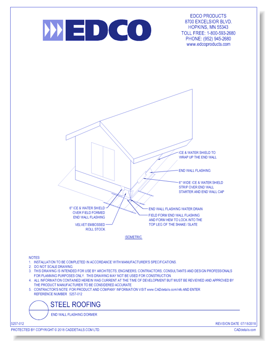 End Wall Flashing Dormer