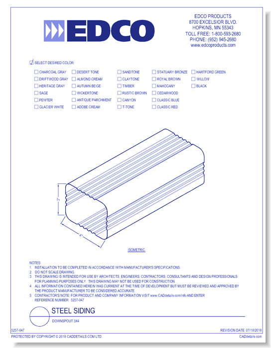 Downspout 3x4