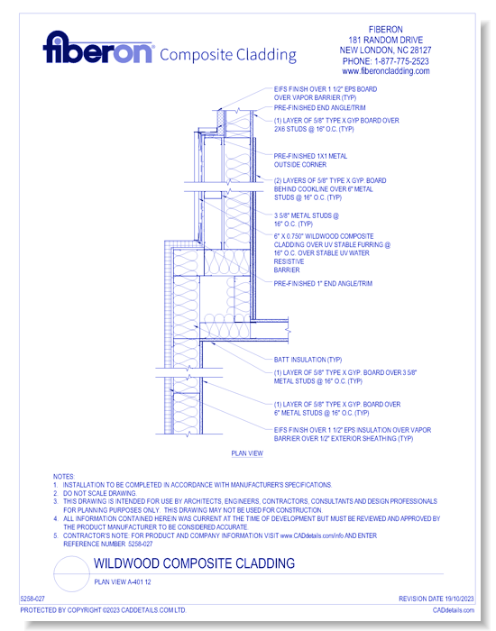 Wildwood Composite Cladding: Plan View A-401 12