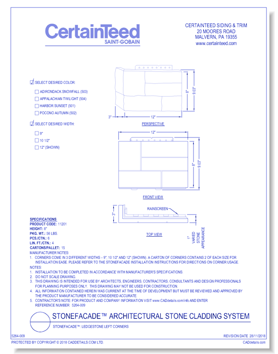 STONEfacade™: Ledgestone Left Corners