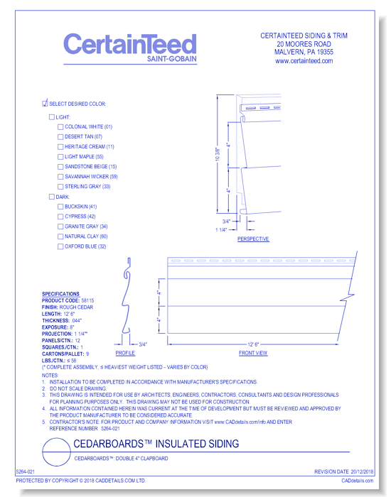 CedarBoards™: Double 4" Clapboard