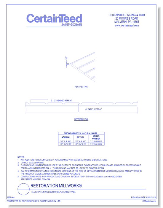 Restoration Millwork®: Beadboard Panel