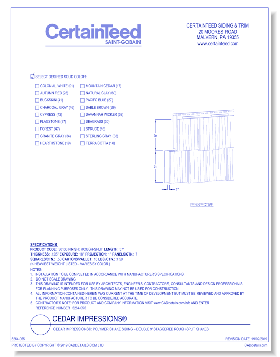 Cedar Impressions®: Polymer Shake Siding – Double 9" Staggered Rough-Split Shakes