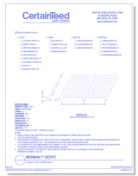 Ironmax™ Soffit: Double 5" Fully Vented Soffit