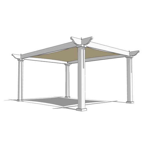 Trex Pergola Vision: 12' W x 16' P Freestanding Trex Pergola Vision - Tensioned Canopy