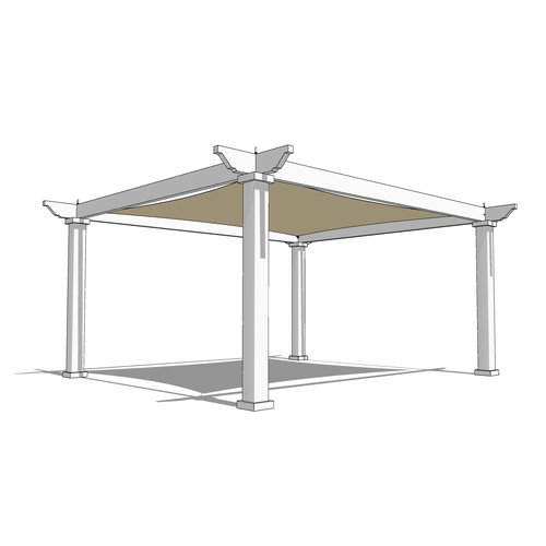 Trex Pergola Vision: 16' W x 14' P Freestanding Trex Pergola Vision - Tensioned Canopy