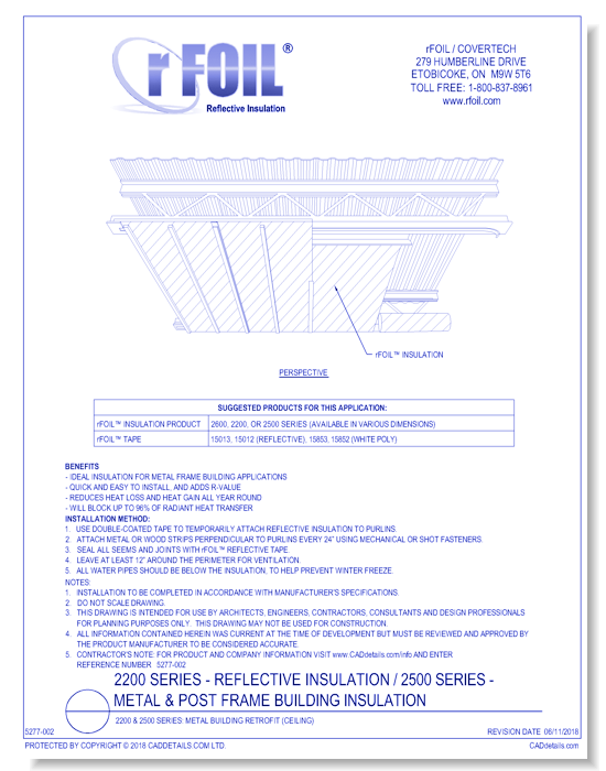 2200 & 2500 Series: Metal Building Retrofit (Ceiling)