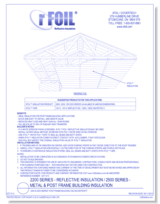 2200 & 2500 Series: Post Frame Building Ceiling Retrofit