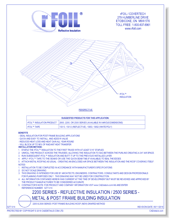 2200 & 2500 Series: Post Frame Building Roof (NEW) Draped Method