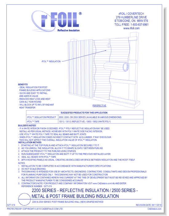 2200 & 2500 Series: Post Frame Building Wall (NEW) Draped Method