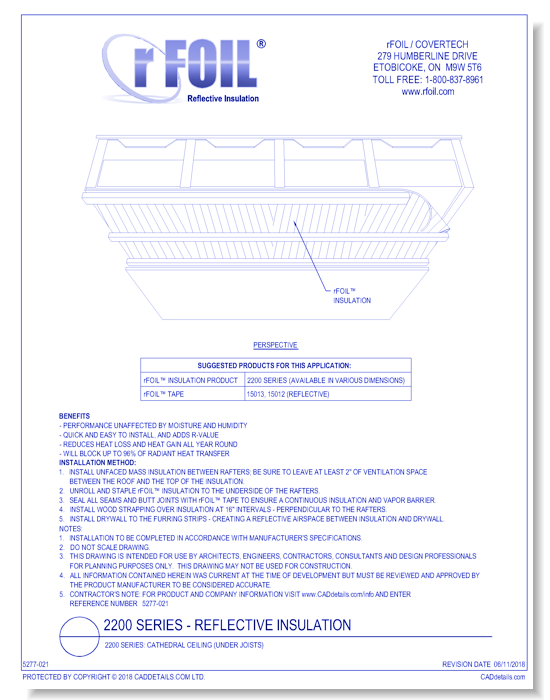 2200 Series: Cathedral Ceiling (Under Joists)