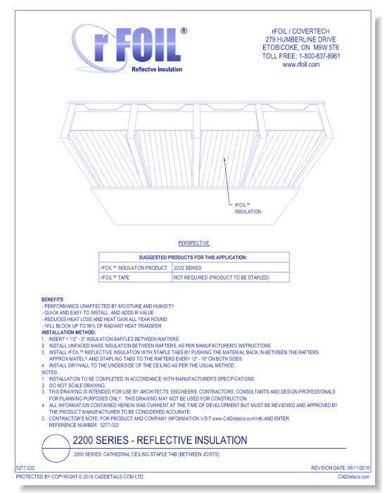 2200 Series: Cathedral Ceiling Staple Tab (Between Joists)