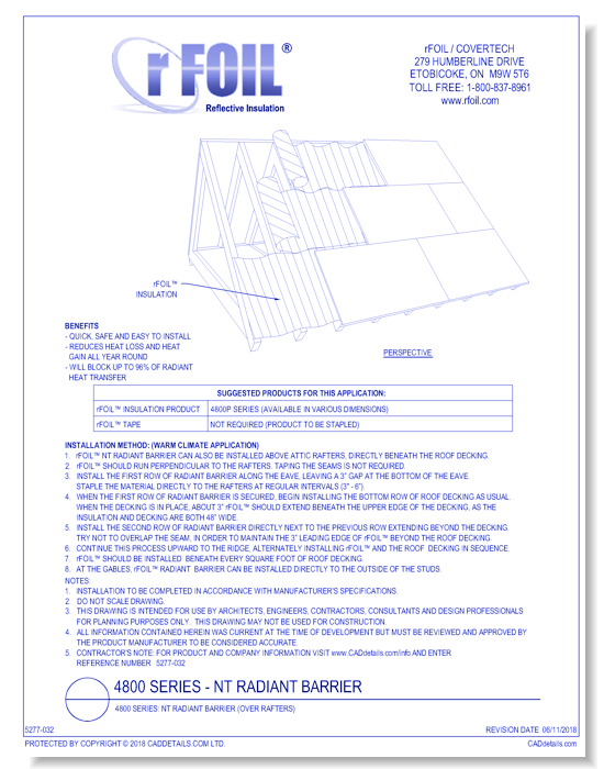 4800 Series: NT Radiant Barrier (Over Rafters)