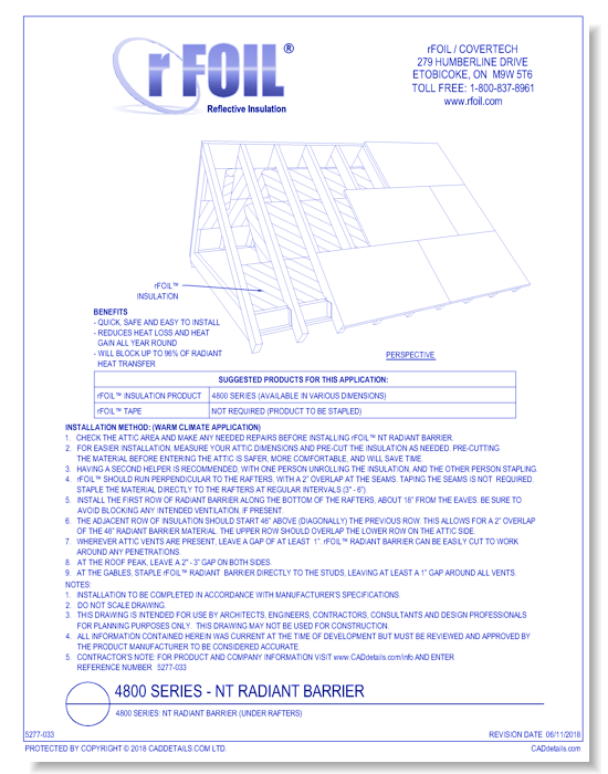4800 Series: NT Radiant Barrier (Under Rafters)